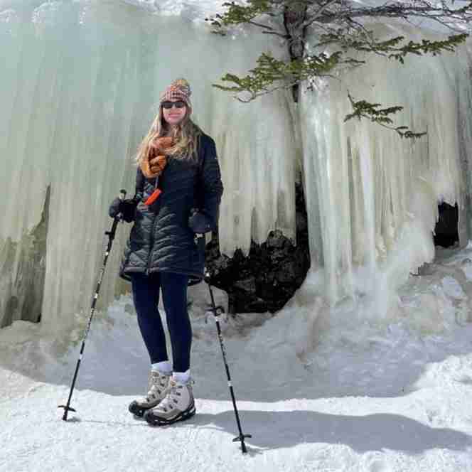 Valarie Rose Johnson - IDA Ambassador with trekking poles - Invisible Disabilities Association