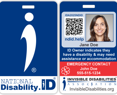 National Disability ID Card - Back - Front - Invisible Disabilities Association - Web image National Disability ID Card - Back - Front - Invisible Disabilities Association - Web image