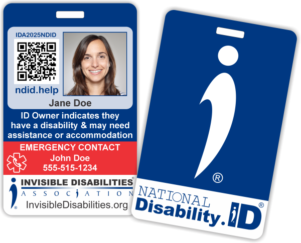 National Disability ID Card - Back and Front - Invisible Disabilities Association - Web image