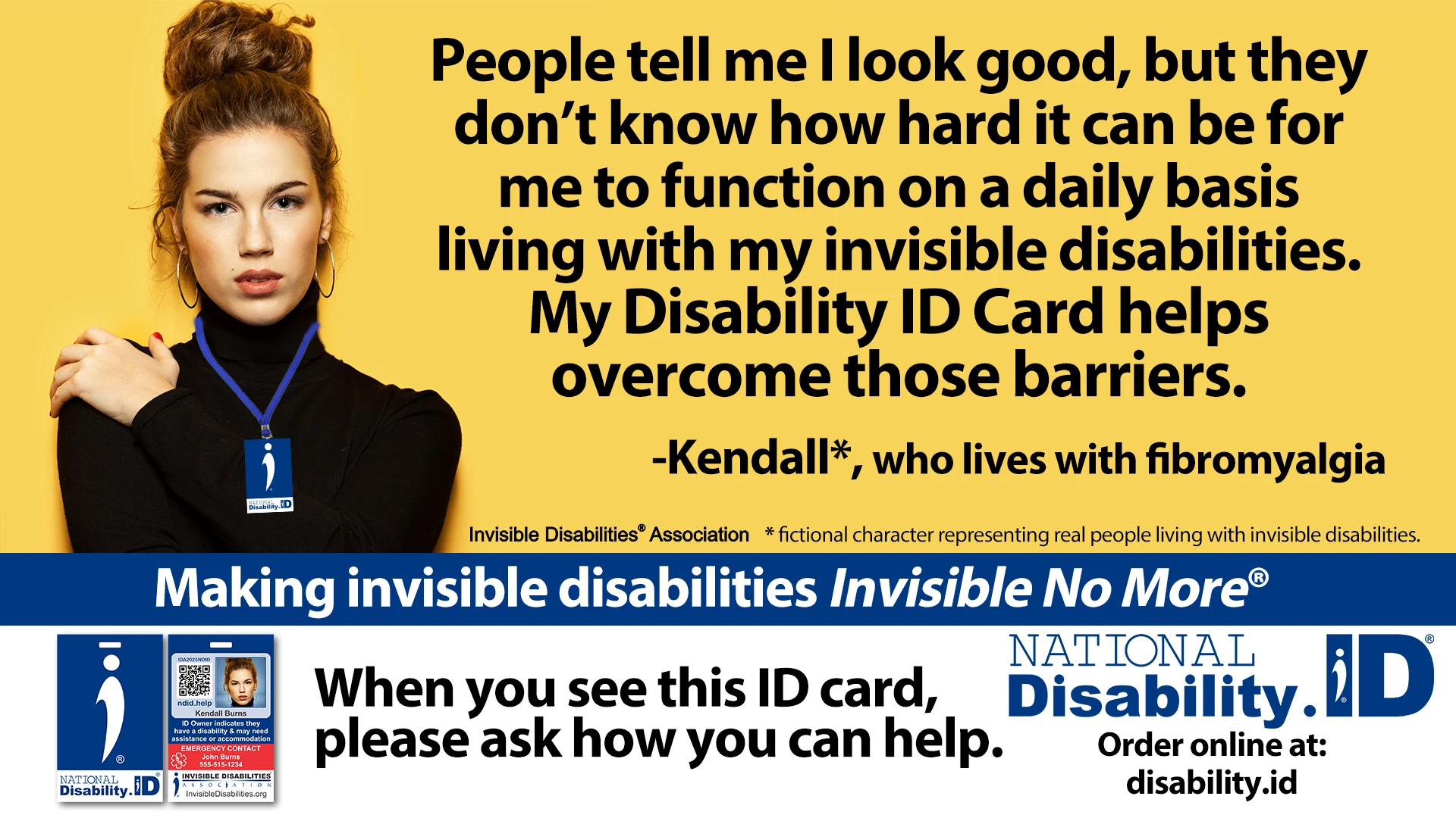 National Disability ID Card - Fibromyalgia Example - Invisible Disabilities Association