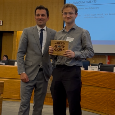 Riley Williams receiving Award - Ambassador - Invisible Disabilities Association