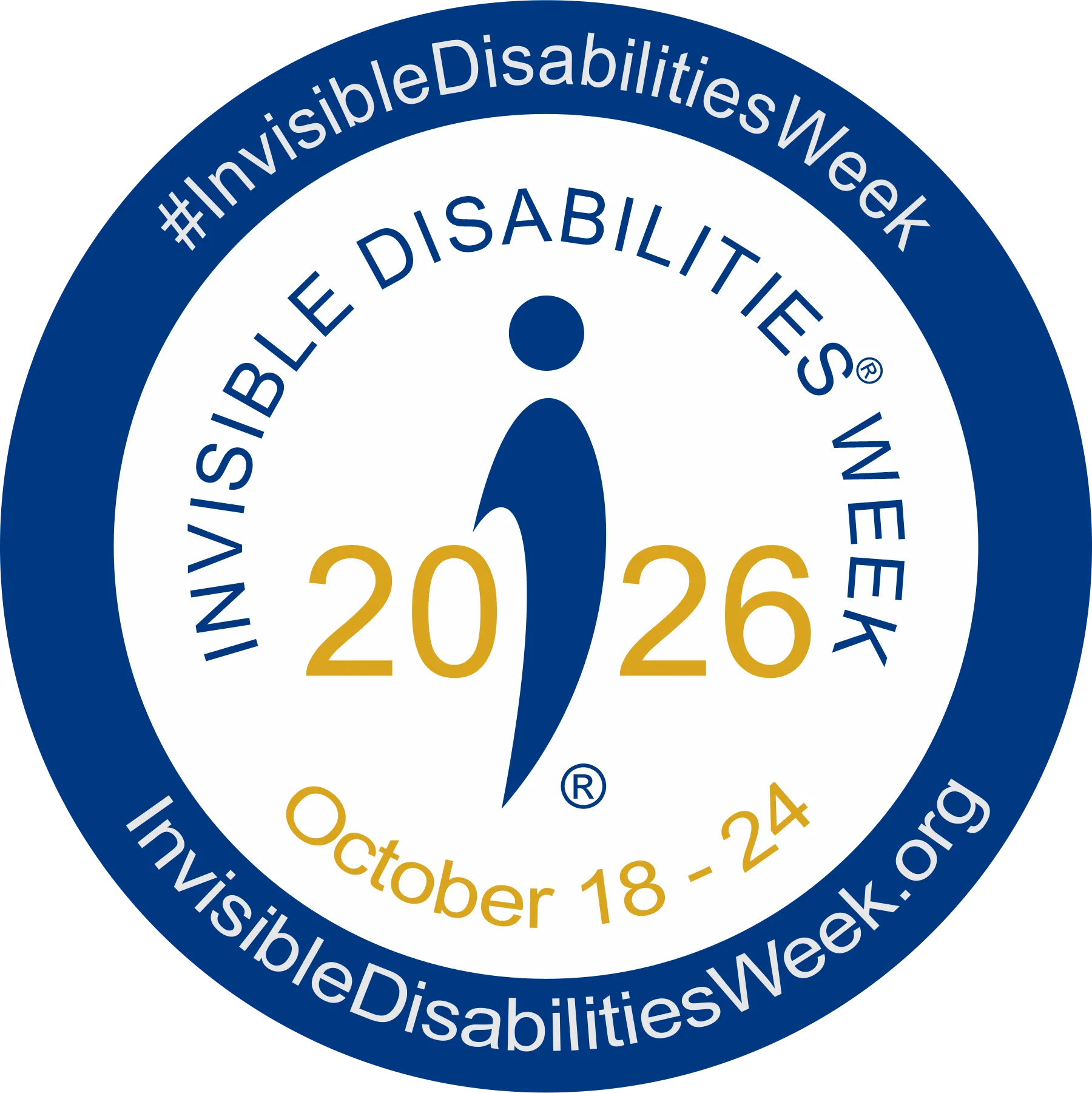 Invisible Disabilities Week 2026 Badge - Oct 18 thru 24 - Invisible Disabilities Association Invisible Disabilities Week 2026 Badge - Oct 18 thru 24 - Invisible Disabilities Association
